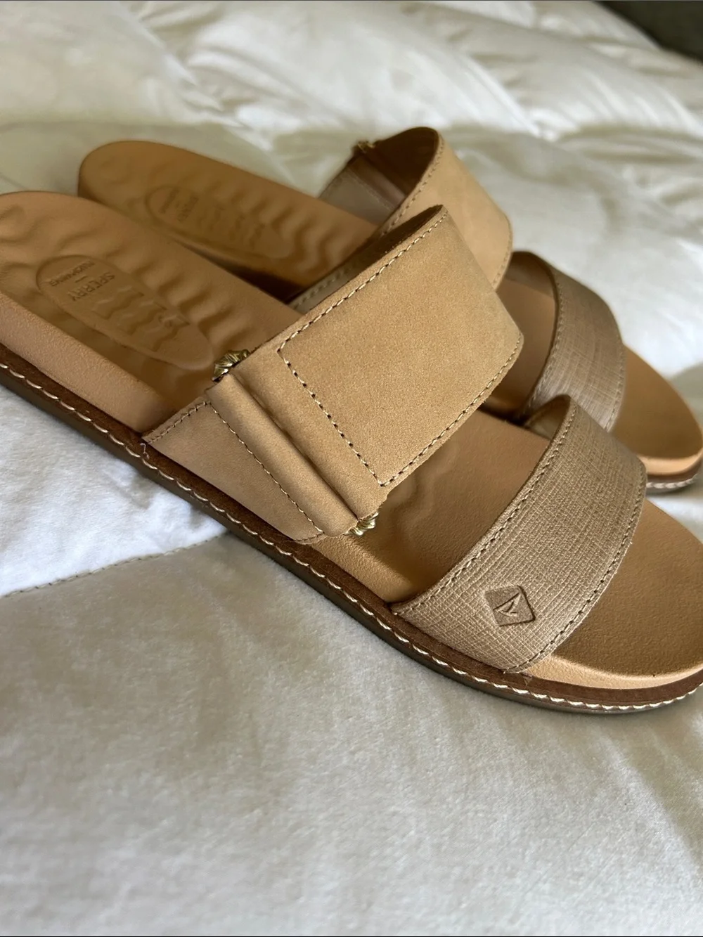 Sperry Tan Double-Strap Slide Sandals